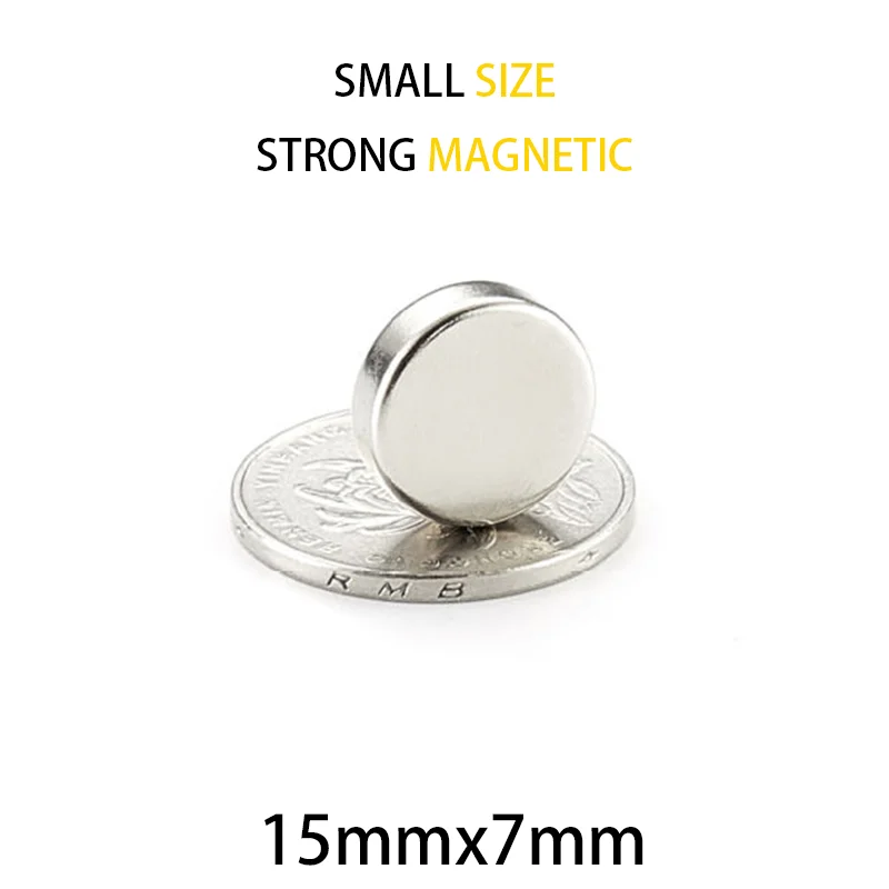 2 ~ 50 قطعة 15x7 مللي متر سوبر قوية السائبة قوي جولة ندفيب النيوديميوم القرص Magnets15mm x 7 مللي متر ضياء N35 نادر الأرض المغناطيس 15 مللي متر x 7 مللي متر