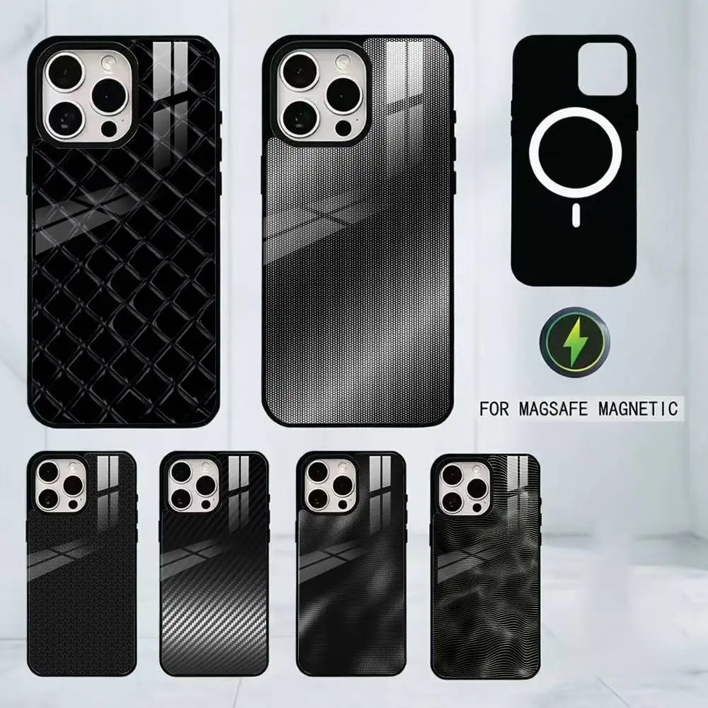 

Luxury Gloss Real Carbon Fibe Phone Case For iPhone17,16,15,14,13,12,11 Plus,Pro Magnetic with Magsafe Wireless Charging
