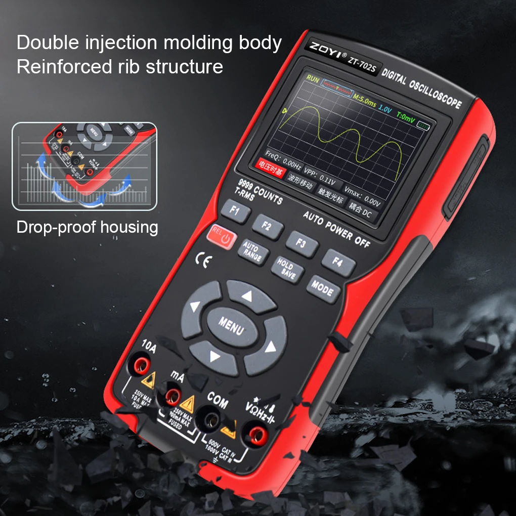 ZT-702S Handheld Oscilloscope Multimeter Professional Digital Multiteter Electrician Current Capacitance Resistance Tester