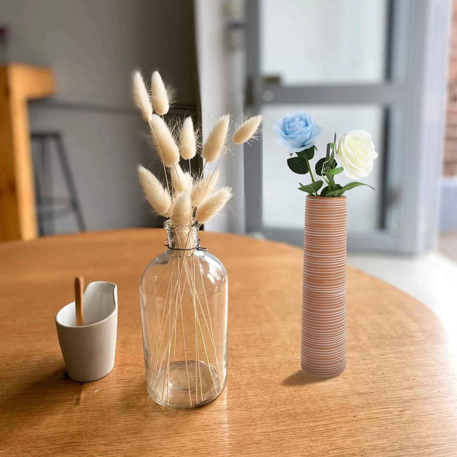

Ceramic Flower Vase Handmade Artistic Design Home Office Balcony Floral Arrangement Decoration Flower Arrangement Vase