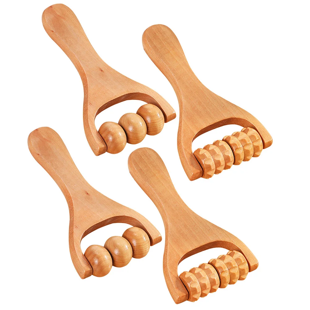 

4 Pcs Massage Hand Roller Muscle Body Device Neck Manual Foot Massagers Travel