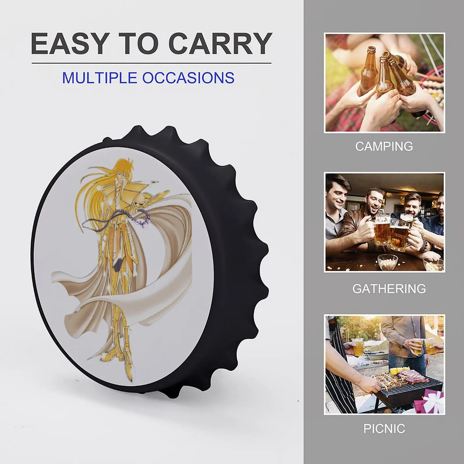 Magnete per frigorifero Apribottiglie Attrazione magnetica Personalizzazione in lega Saint Seiya Cavalieri dello zodiaco Merci Vergine Shaka