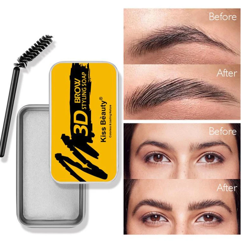 1PCS Wax Wild Eyebrow Styling Soap Eye Brows Enhancers Long-lasting Waterproof Colorless Transparent Make Up Natural Shaping Gel