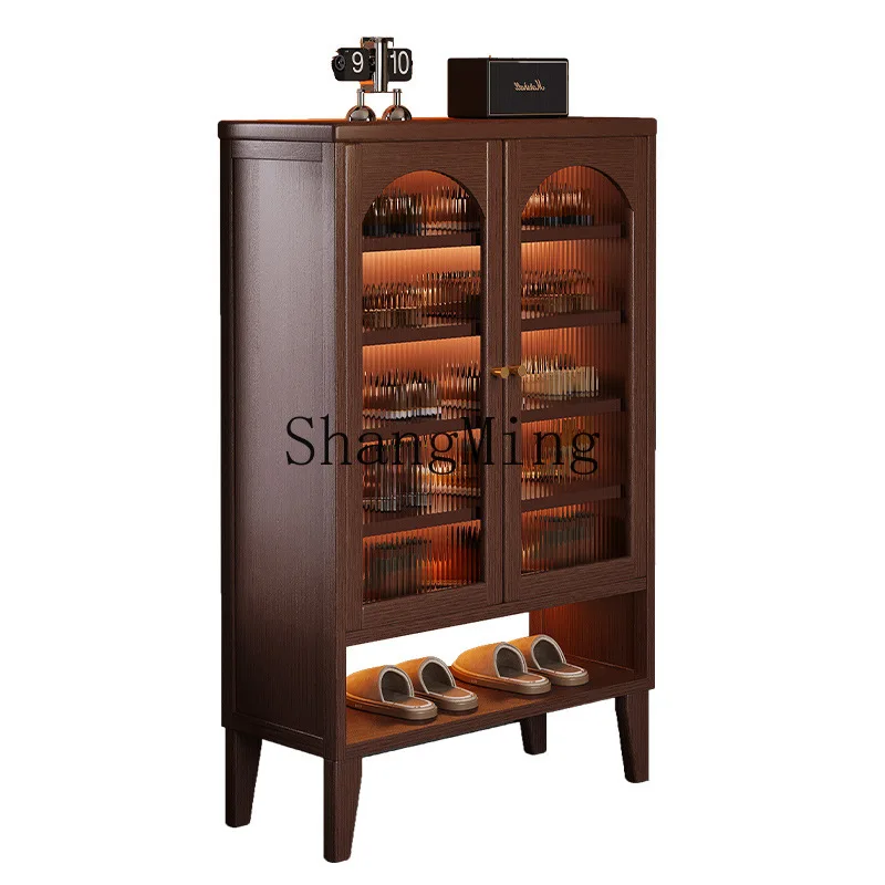 

ZYY Household Advanced Multi-storey Corridor with Door Dustproof Indoor Solid Wood Storage Shoe Rack