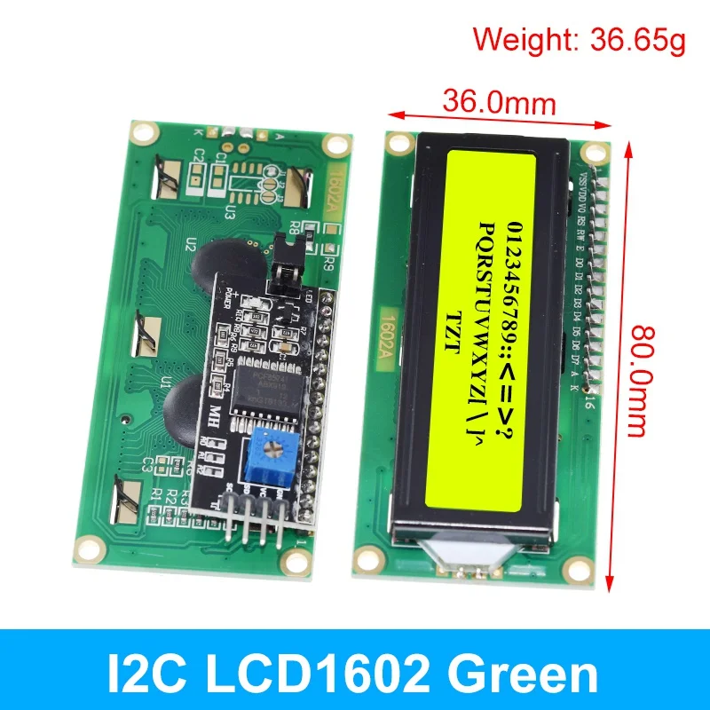 HOPP1602-Écran LCD pour Ardu37, Technologie, Bleu, Jaune, Vert, Wild IIC, I2C, 16x2, Rick, PCF8574T, PCF8574, 5V, 1602