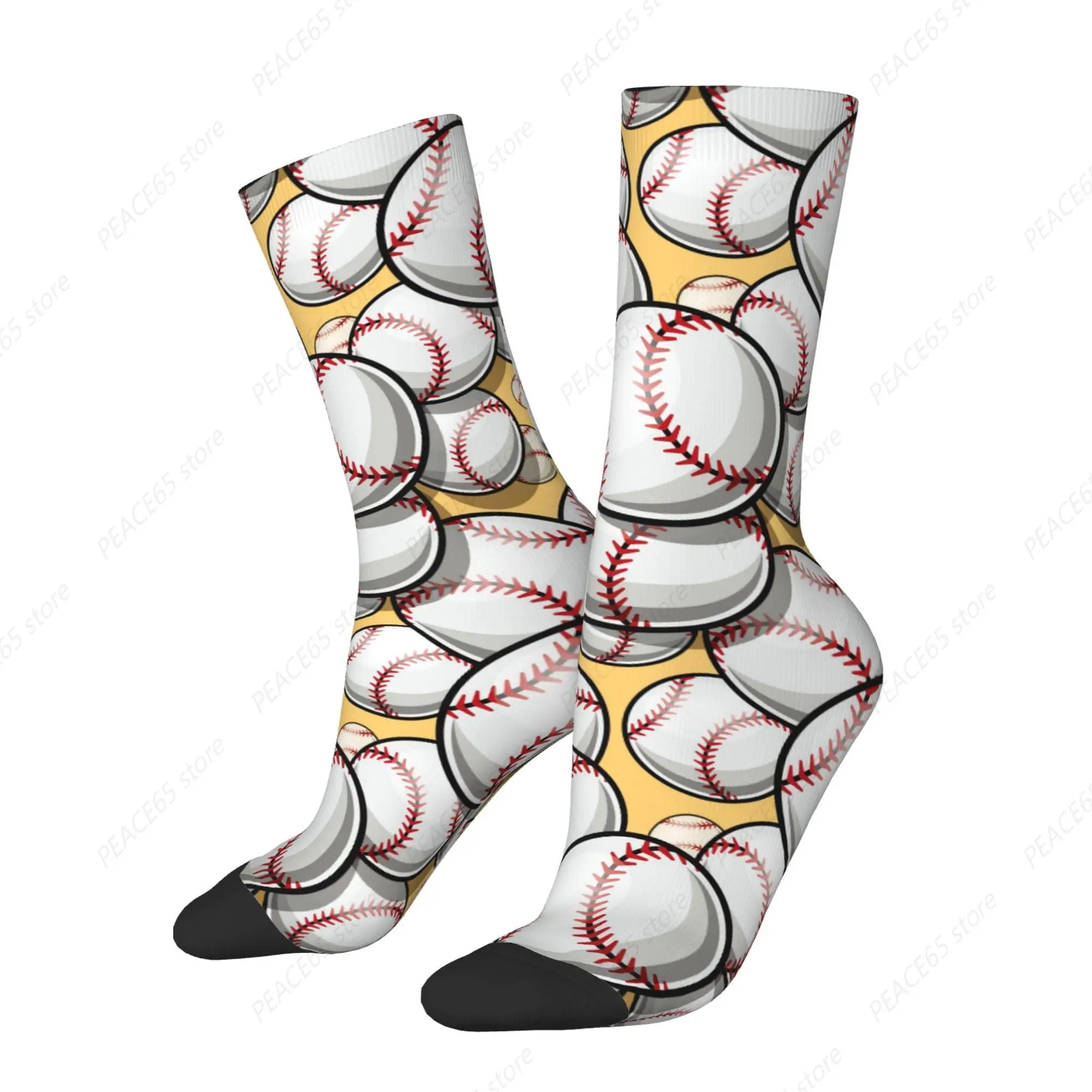 Baseball Softball Cool Socks for Men Women Funny Novelty Crew Socks