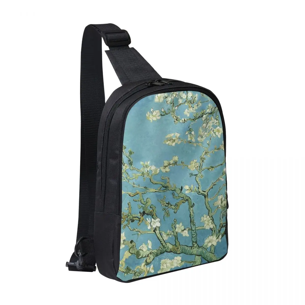 

Van Gogh Almond Tree Chest Bag Men Sling Crossbody Backpack Chest Bag Traveling Hiking Daypack Shoulder Bag
