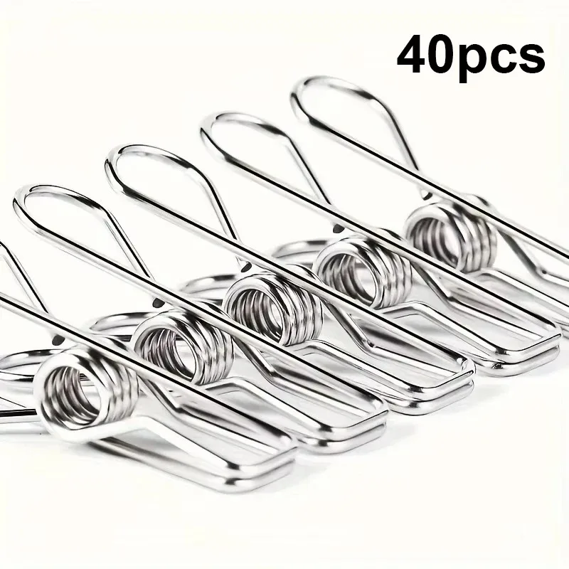 20 Stück Wäscheklammern aus Edelstahl, langlebige Wäscheklammern, Mehrzweck-Metallklammern für Wäsche, Haushalt und Küche – Detail 7