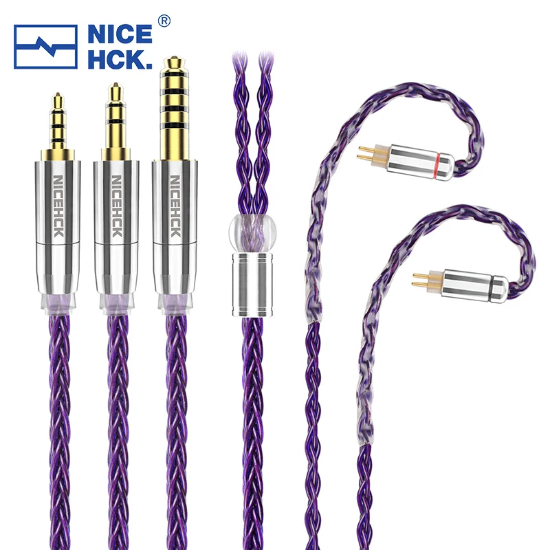 

NiceHCK PurpleSE Imported 8 Strands FURUKAWA Copper Earphone Replace Cable 3.5/4.4mm MMCX/0.78mm 2Pin For Timeless S12 Zetian