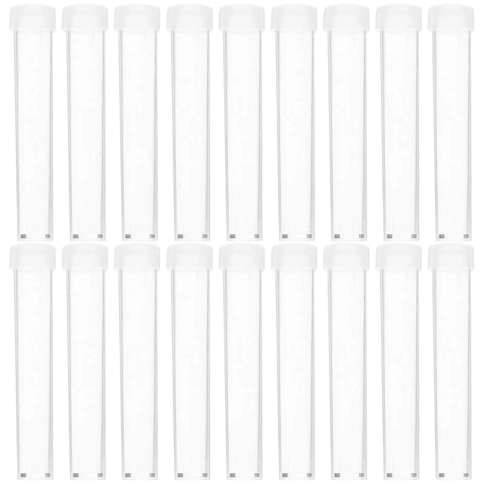 

25 Pcs Clear Plastic Tubes with Caps Pvc Test Empty Laboratory for Lid