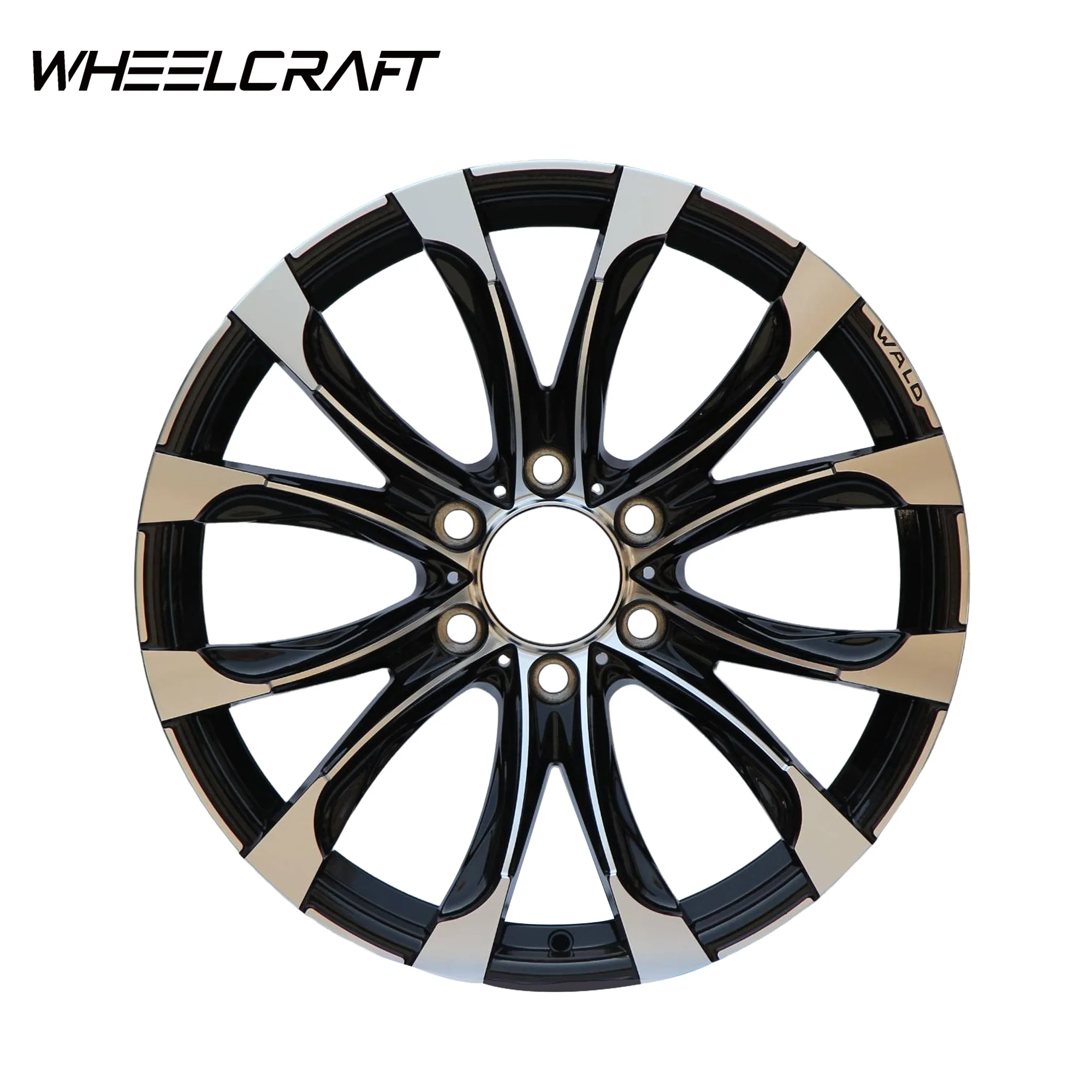 WHEELCRAFT Factory Creative New Design 20 Inch Alloy Wheels Offroad Original Aluminum Rims Hub Black Machine Face Multi Spoke 5