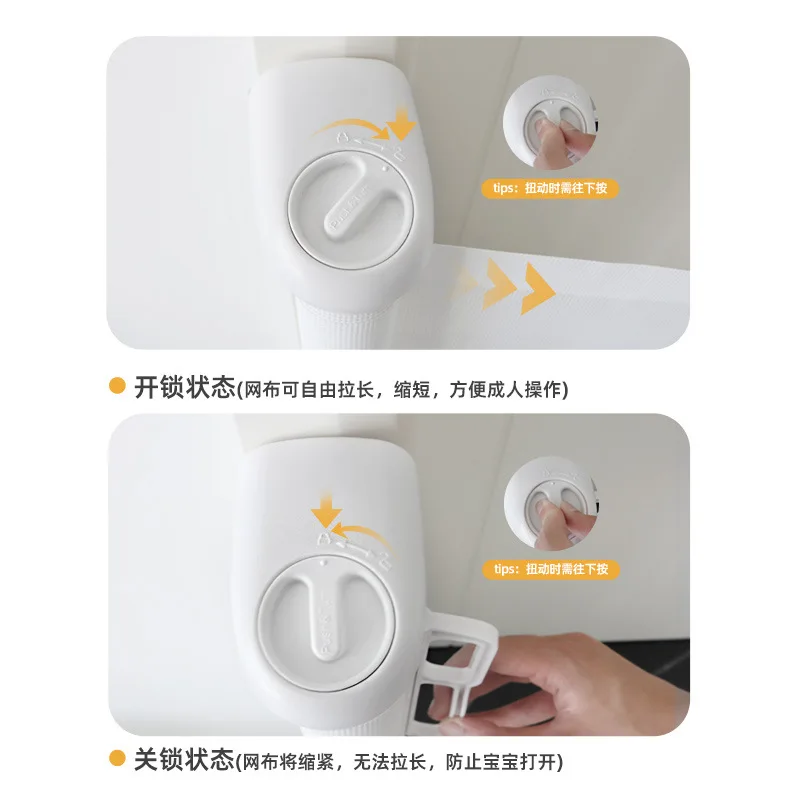 Retractable Door Child Safety Barrier Indoor Staircase No Drill Dog Fence Pet Enclosure Anti Cat Gate