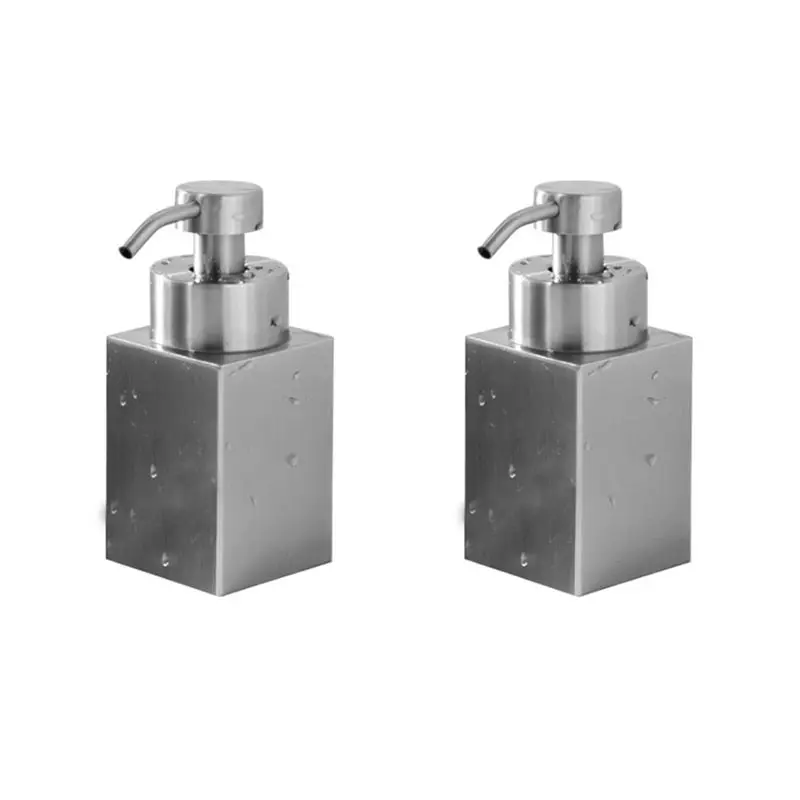 gen-basic-2x-304-stainless-steel-soap-dispenser-shower-gel-dispenser-bottle-shampoo-foamer-foaming-bottle-lotion-bottle-silver