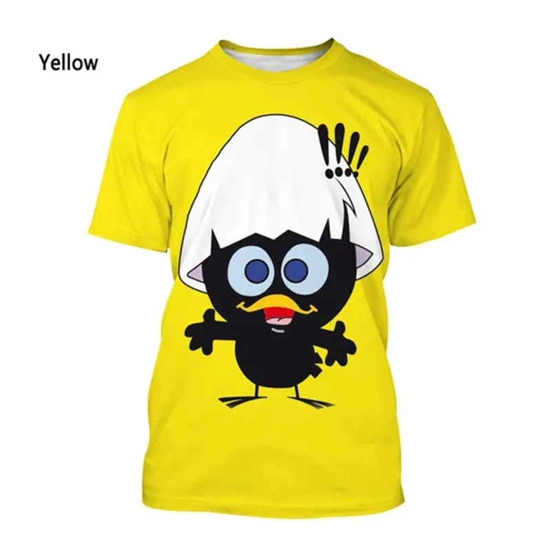 Image of Neues Sommer 3D-Cartoon-Calimero-Druck-T-Shirt für Männer und Kinder, modisches, lustiges Kurzarm-Shirt, niedliche Streetwear-T-Shirts, Y2k-Kleidung