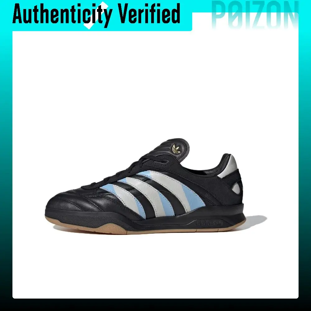 Atmos x Adidas Originals PREDATOR MUNDIAL Abrasion Resistant Breathable Low top Casual Shoes Men's Black White Blue IH2657
