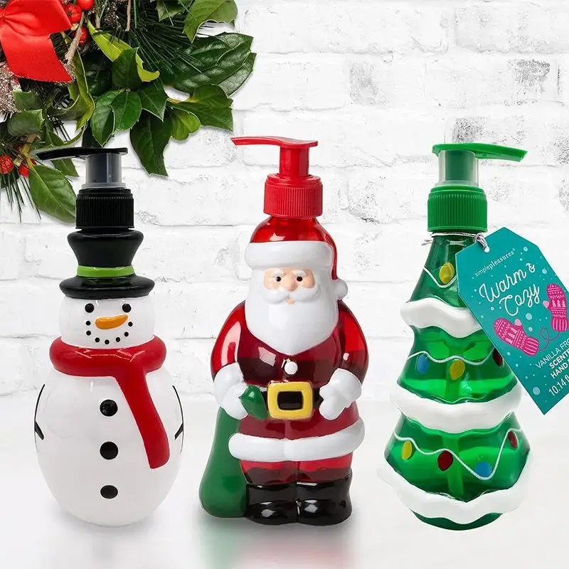 1 Stück Geschenkserie – Haushalt 350 ml Handspenderflasche – Serie Weihnachts-Schneemann-Spenderflasche Weihnachtsgeschenke
