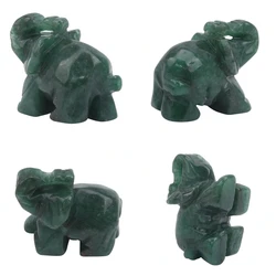 Elephant Statue Natural Crystal Healing Rose Quartz Black Stone Jade Craft Home Decoration Christmas Gift Animal Statue Stone