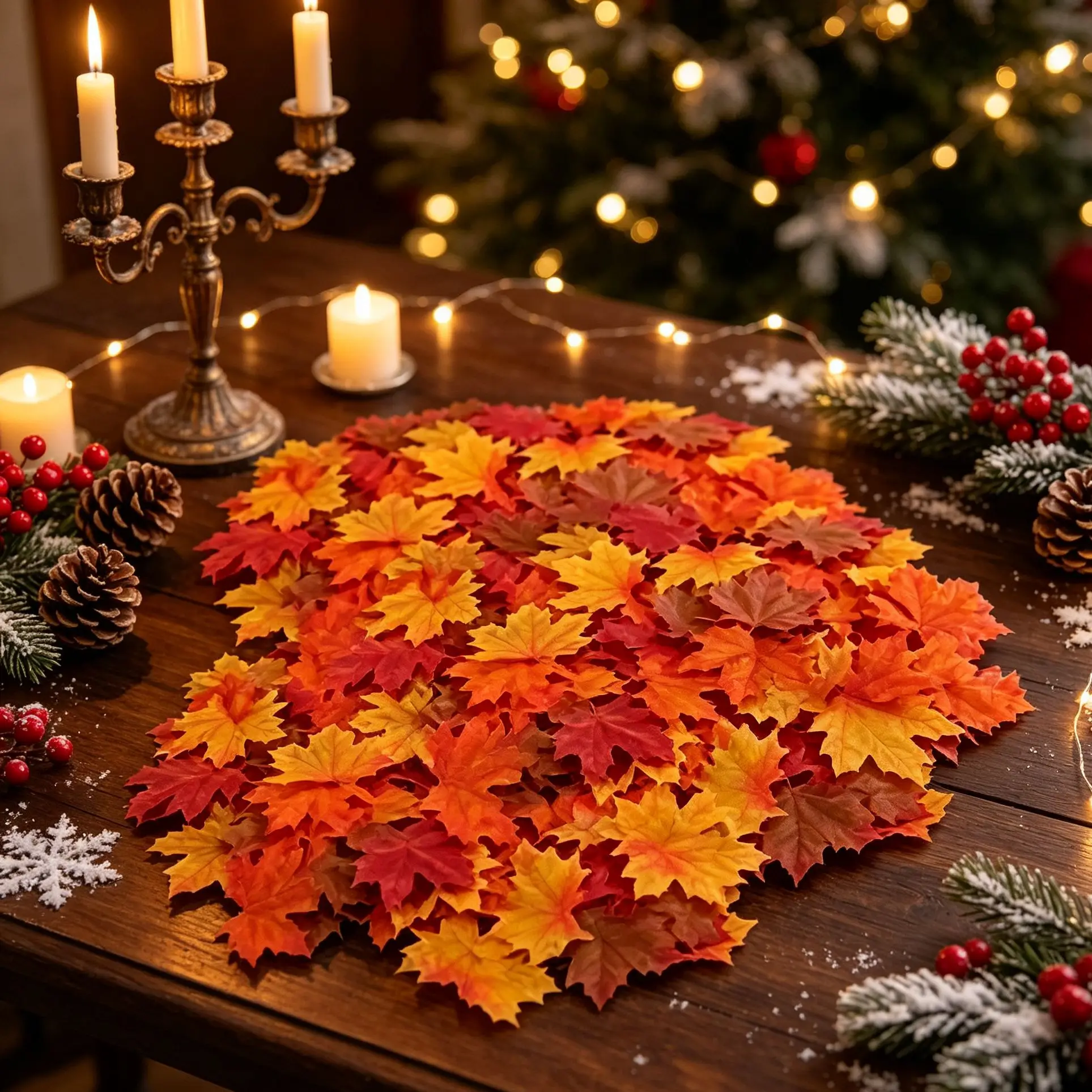 Artificial Plants Flowers Christmas Silk Maple Leaf Halloween Holidays Party Decorations Home Vase Table Yards Wedding Scrapbook