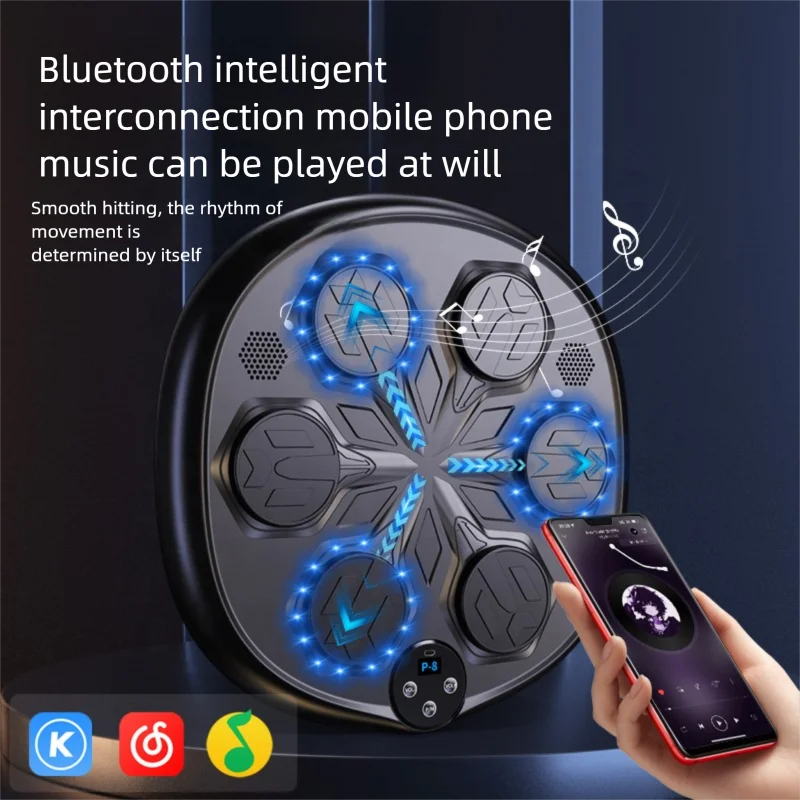 machine-de-boxe-intelligente-machine-d'entrainement-de-boxe-a-domicile-cible-murale-pad-de-frappe-personnalisable-avec-musique