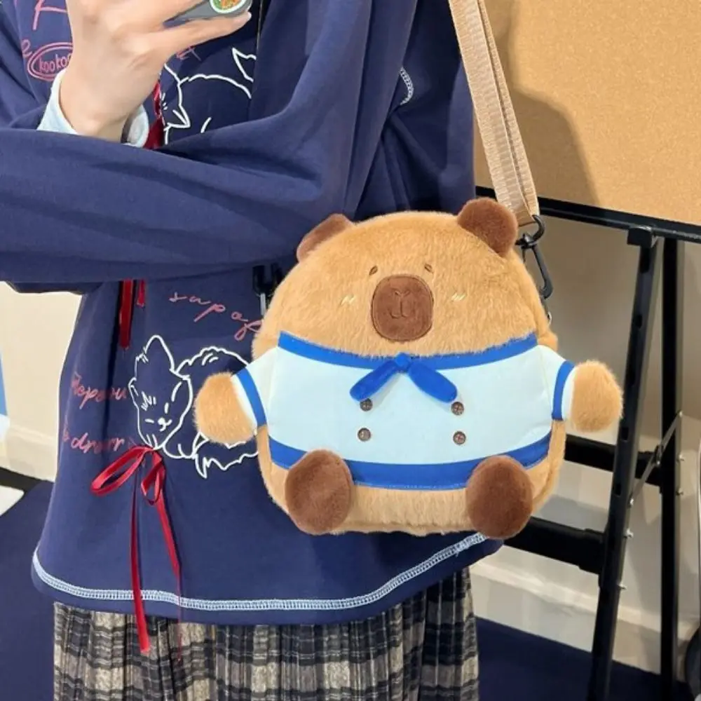 ファッション大容量カピバラぬいぐるみバッグプレッピースタイル漫画ミニハンドバッグJKロリータぬいぐるみおもちゃクロスボディバッグ学生向け