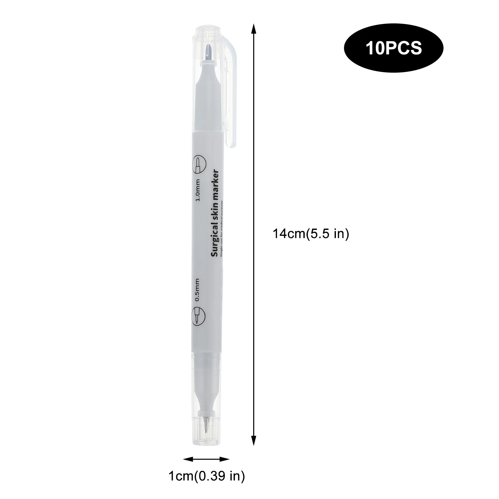10Pcs Double Head Skin Marker Pen Medical Grade Safe for Eyebrow Tattooing Body Positioning Plastic Surgery Marking Tool