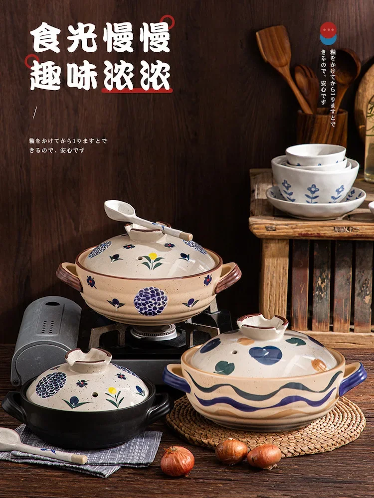 Chinese Casserole dish High temperature Slow cooker Ceramic cooking pot Ceramic cookware Crock pot Stewpot Clay pots for cooking