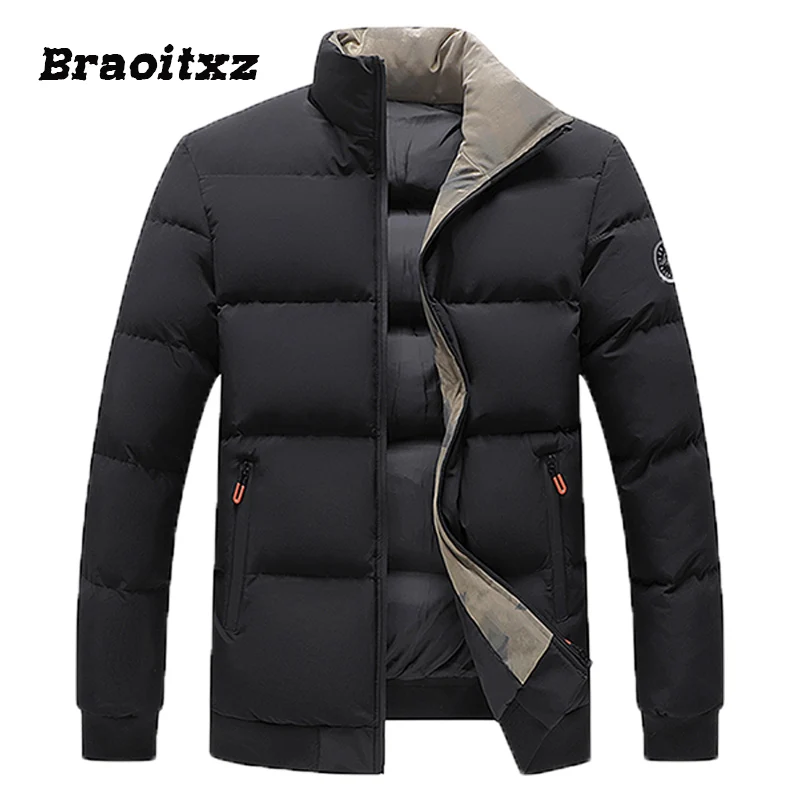 

2023 New Men Autumn Winter Outdoor Casual Fashion Breathable Windproof Plush Jacket Coats Men Waterproof Stand Collar Jacket Men