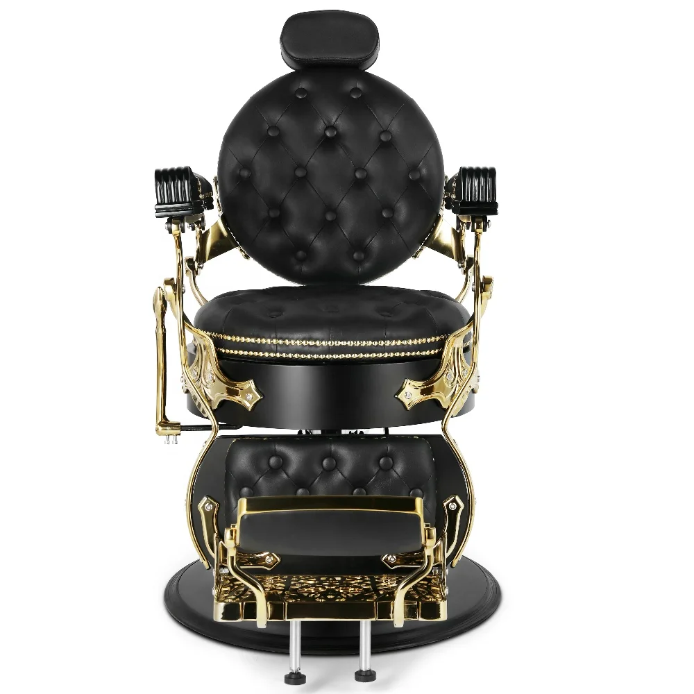 

Aluminum gold barber chair China vintage hair salon chairs Comfortable king barber