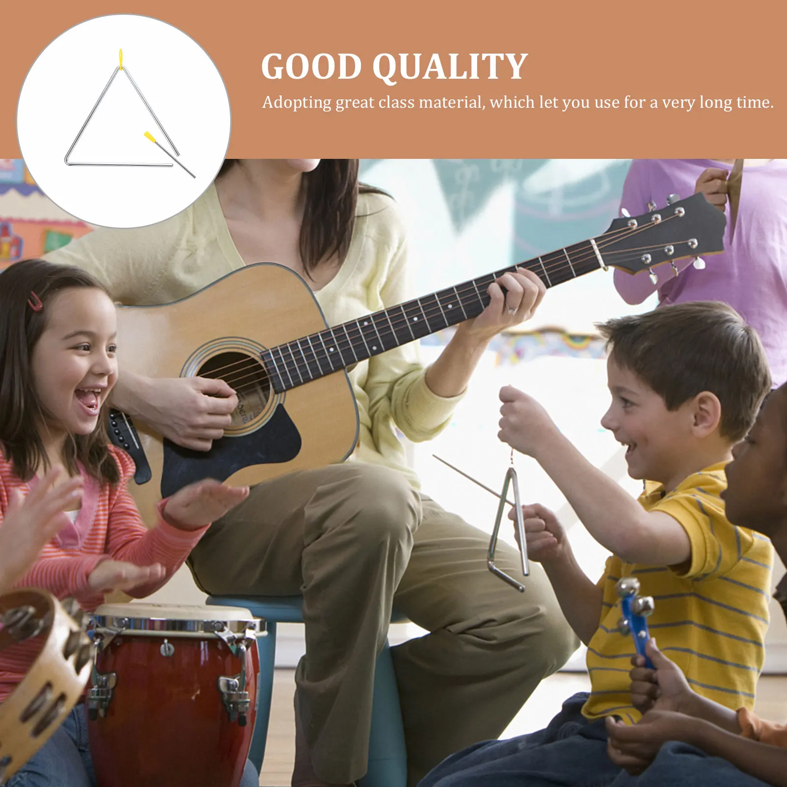 

Triangle Bell Children Percussion Instruments Infant Musical for Kids Toys Toddler Baby