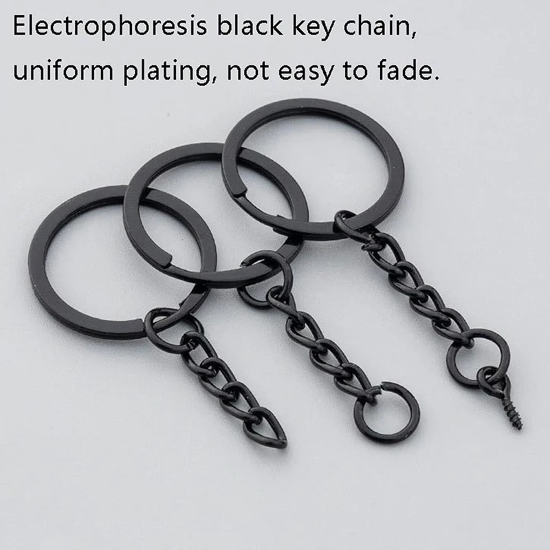 

10Pcs/lot Black Keyring Lobster Chain Key Chain DIY Bag Keychain Jewelry Making Accessories 25mm 30mm