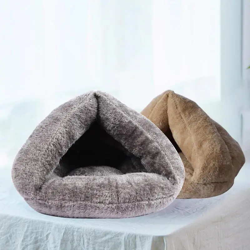 Winter Dog House Soft Plush Pet Cat Bed Round Cushion Warm Basket Cat Sleep Bag Nest Kennel for Small Medium Pet Supplies