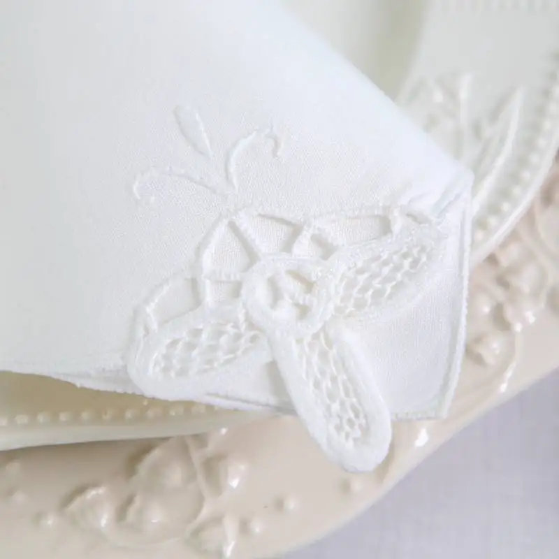 @ 2 stücke Luxrary Leinens erviette/Tischset von Hand genäht, weiß, Hand Spitze, Vintage, Geschenk/Zuhause/Bankett/Hotel/Airbnb/Beschränkung – Detail 6