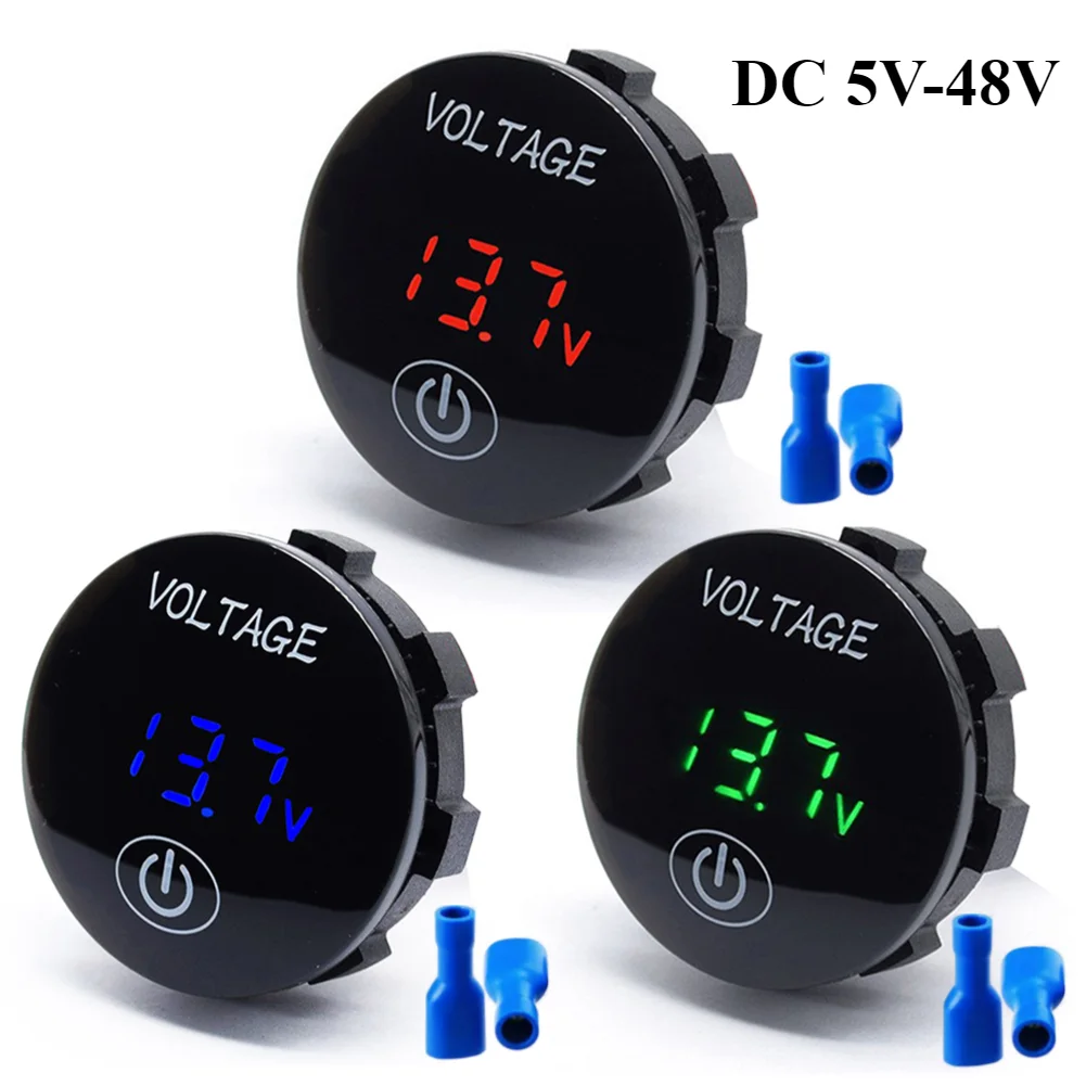 

Digital Voltage Meter Mini Car Motorcycle Voltmeter Voltage Tester Monitor Waterproof DC5V-48V LED Panel Display Voltmeter