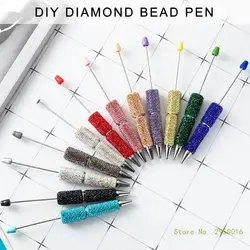 4 Pcs Rhinestones Bead Pen Beadable Ballpoint Pen Smooth Writing Pen 1.0mm Pen Rollerball Pen School Supplies