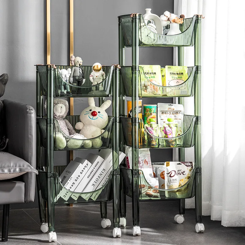 

Trolley Rack Bathroom Toilet Kitchen and Bedroom Floor Multi-Layer Storage Rack Household Multi-Purpose Storage Rack