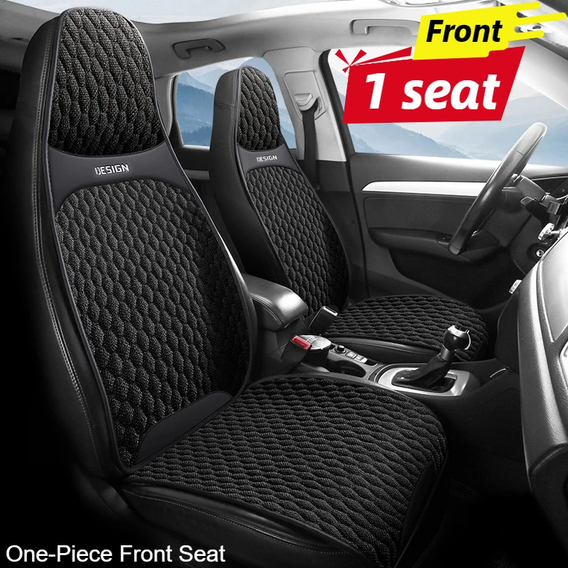 Suitable for Integrated Front Seat Cushion Covers, Comfortable and Breathable for All Seasons, Perfect for Integrated Front Seats of Tesla/Byd/Ev Cars, Universal Fit for Both Driver and Passenger, a Must-Have for Summer Car Cooling, Single-Piece Car Cover