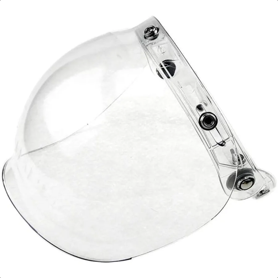 

Retro Motorcycle Bubble Visor Wind Shield Lens Universal For Standard 3Snap Open Face Helmets Clear