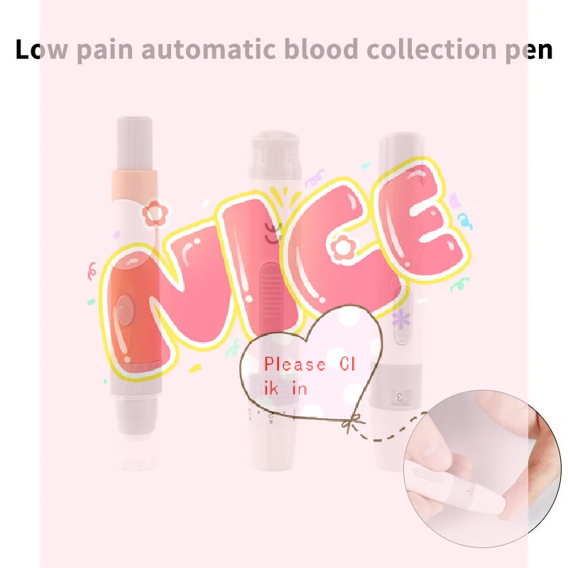 【BA】Adjustable Depth Glucose Test Pen for Diabetics Soft Touch Lancet Applicator for Easy  Sampling at Home