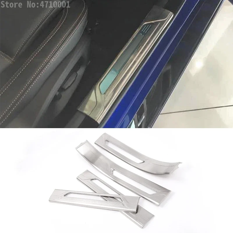 

For Jaguar XEL 2019-2020 Stainless Steel Inside Welcome Door Sill Scuff Protector Plate Trim Kit Led Spec Car Accessories