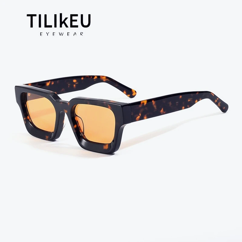 

Fashion Vintage Acetate Square Sunglasses Women INS Europe and American Hip-hop Anti-Ultraviolet Sunscreen Sunglasses for Men