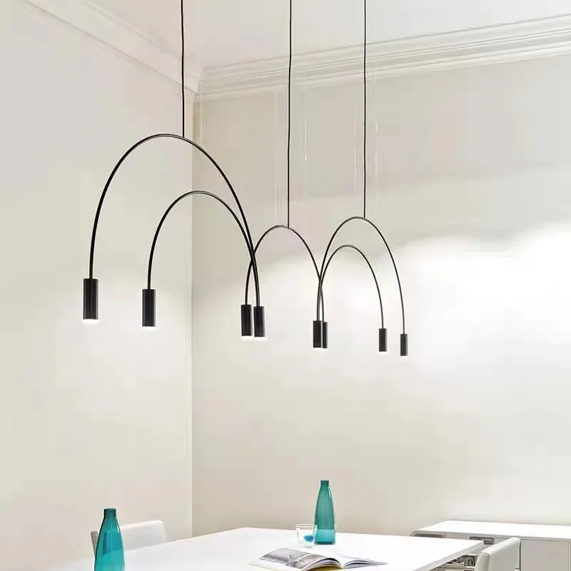 Nordic arch Pendant Lamp Minimalist spot gu10 lamp dining designer Volta curve line Hanging Lamp  For Home kitchen hanging light