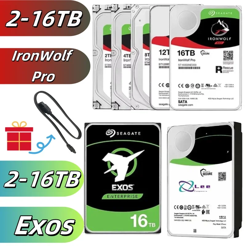 

FOR Seagate Iron Wolf Pro Exos 18TB 16TB 14TB 10TB 8TB 6TB 4TB 2TB 3.5" SATA3 NAS Hard Drive 6GB/s 7200RPM