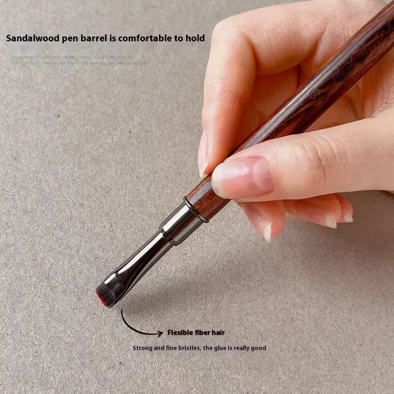 Stylo d'art de conception d'ongle de détail de bois de santal stylo de photothérapie d'ongle de cheveux courts de haute qualité stylo de sculpture de Construction d'ongle