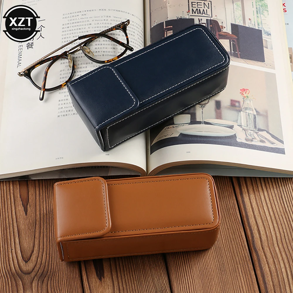 1PCS New Multi-function PU leather Glasses Case Portable Unisex Leather Eye Glasses Sunglasses Holder Box Protective Glasses Box