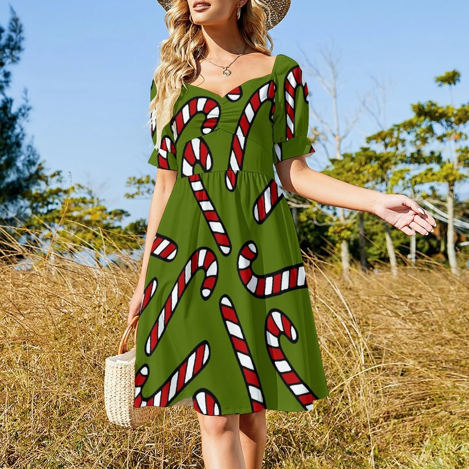 Candy Cane Pattern Sleeveless Dress women's fashion dresses loose women's dress party dresses women Women's dresses