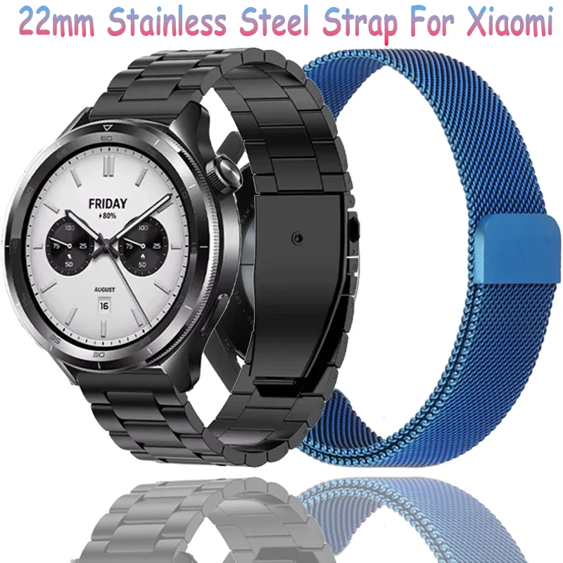 22mm Stainless Steel Strap For Xiaomi Watch S4 S3 S2 S1 Sports Comfortable Durable Watchband For Xiaomi Watch 2 Pro Mi Color 2 1