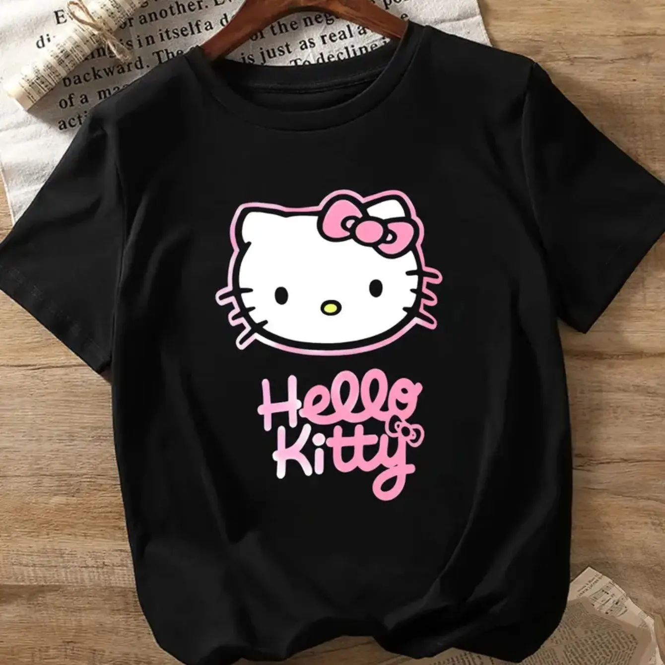 

Хлопковые мужские и женские футболки с графическим принтом «Hello Kitty», лето, осень-зима, роскошные брендовые спортивные футболки с короткими рукавами