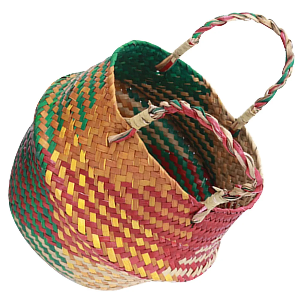 

Wicker Storage Basket Folding Handheld Laundry Hamper Multi Functional Baskets Organizing Cosmetics HOLDER SUNDRIES Container
