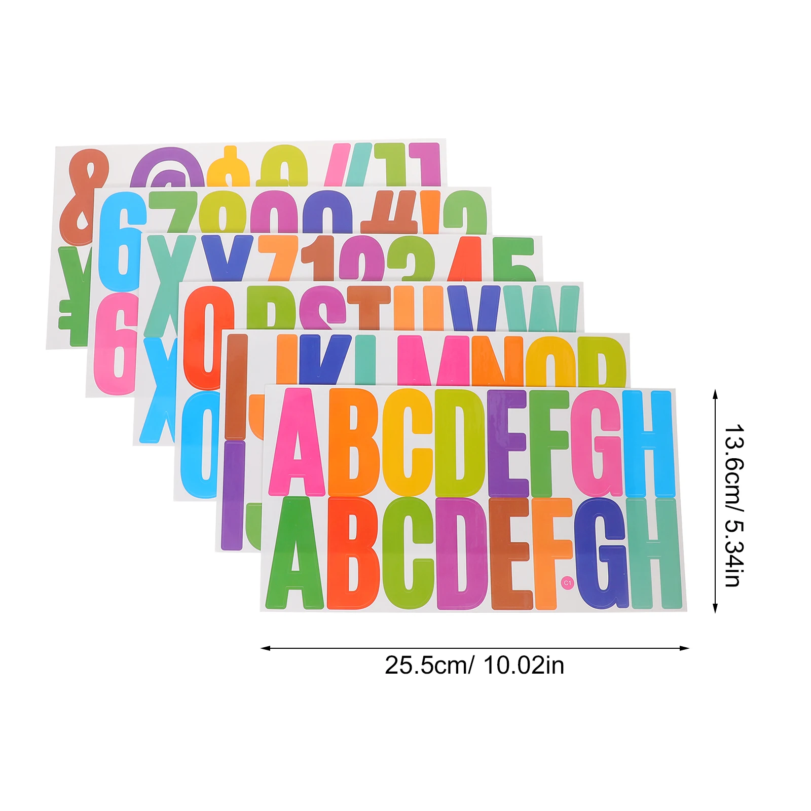 6 Sheets of Adhesive Stickers Colored Alphabet Number Stickers Multi-function Letter Number Stickers