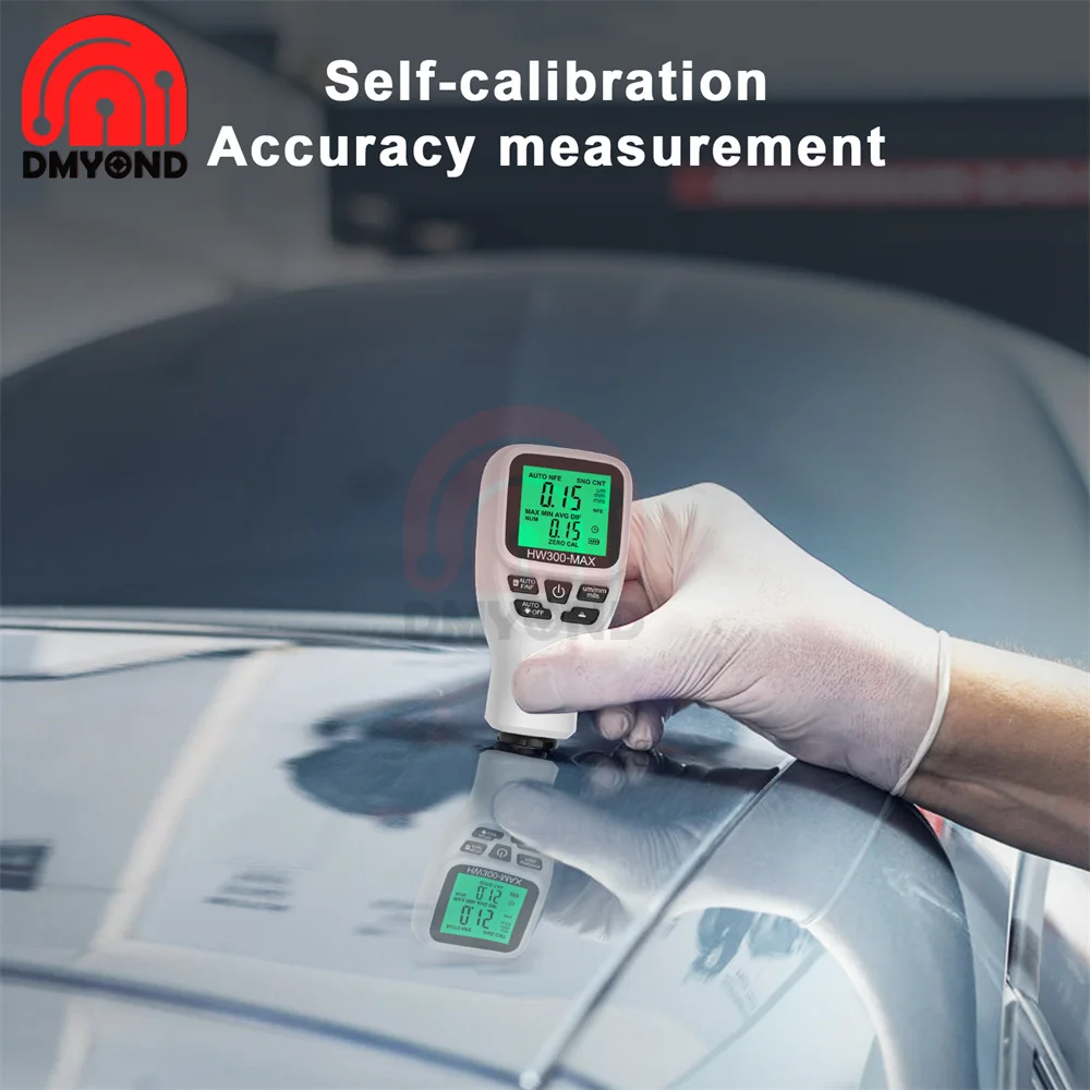 Digital HW300-MAX 0-2000UM Car Paint Film Tester Paint Coating Thickness Gauge with Highly Sensitive Probe For Metal Processing